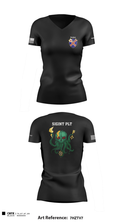 Krakens 72213128 Women's Short Sleeve V-neck Shirt - 3