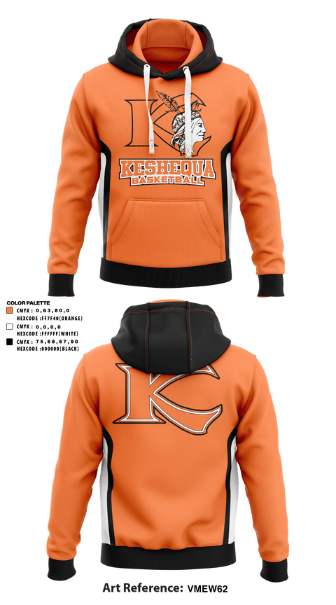 Hoodie, Keshequa High School Basketball, Men's Basketball, Teamtime, Team time, sublimation, custom sports apparel, team uniforms, spirit wear, spiritwear, sports uniforms, custom shirts, team store, custom team store, fundraiser sports, apparel fundraiser