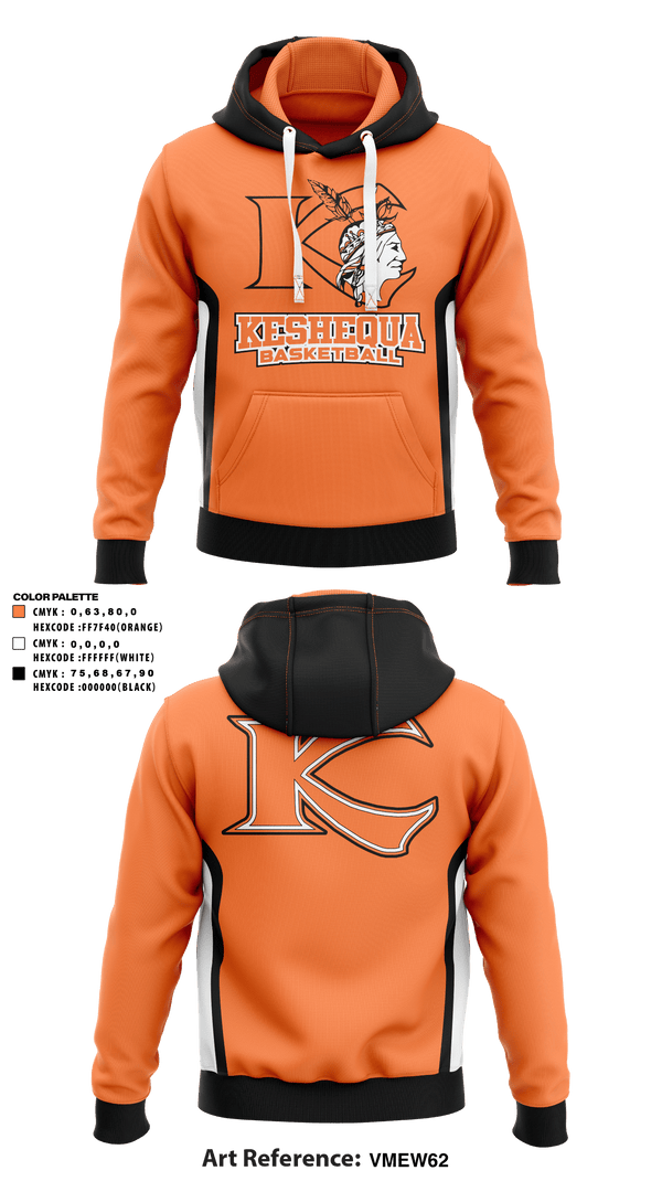 Hoodie, Keshequa High School Basketball, Men's Basketball, Teamtime, Team time, sublimation, custom sports apparel, team uniforms, spirit wear, spiritwear, sports uniforms, custom shirts, team store, custom team store, fundraiser sports, apparel fundraiser