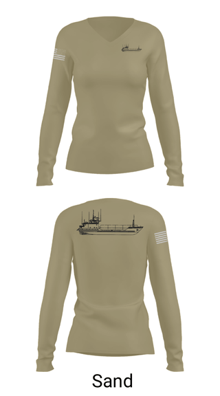Women's Long Sleeve Vneck Shirt, , Army, Teamtime, Team time, sublimation, custom sports apparel, team uniforms, spirit wear, spiritwear, sports uniforms, custom shirts, team store, custom team store, fundraiser sports, apparel fundraiser