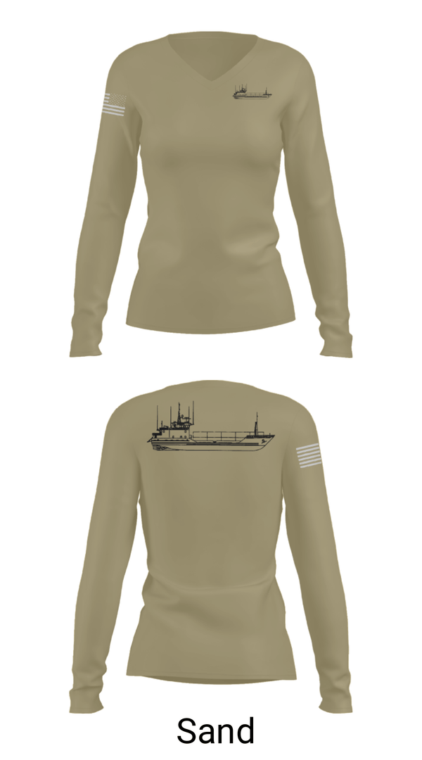 Women's Long Sleeve Vneck Shirt, , Army, Teamtime, Team time, sublimation, custom sports apparel, team uniforms, spirit wear, spiritwear, sports uniforms, custom shirts, team store, custom team store, fundraiser sports, apparel fundraiser
