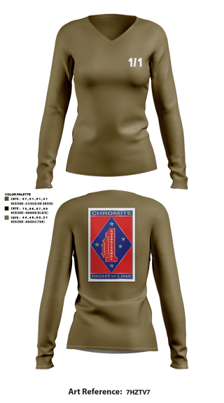 Women's Long Sleeve Vneck Shirt, V1/1, Marines, Teamtime, Team time, sublimation, custom sports apparel, team uniforms, spirit wear, spiritwear, sports uniforms, custom shirts, team store, custom team store, fundraiser sports, apparel fundraiser
