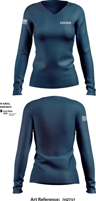 Women's Long Sleeve Vneck Shirt, Cocko, , Teamtime, Team time, sublimation, custom sports apparel, team uniforms, spirit wear, spiritwear, sports uniforms, custom shirts, team store, custom team store, fundraiser sports, apparel fundraiser