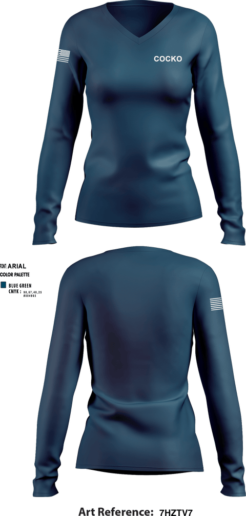 Women's Long Sleeve Vneck Shirt, Cocko, , Teamtime, Team time, sublimation, custom sports apparel, team uniforms, spirit wear, spiritwear, sports uniforms, custom shirts, team store, custom team store, fundraiser sports, apparel fundraiser