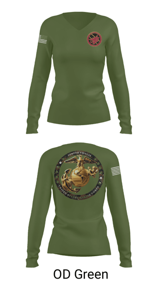 Women's Long Sleeve Vneck Shirt, , Marines, Teamtime, Team time, sublimation, custom sports apparel, team uniforms, spirit wear, spiritwear, sports uniforms, custom shirts, team store, custom team store, fundraiser sports, apparel fundraiser