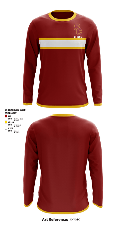 University Of Southern California Diving 38780209 Long Sleeve Performance Shirt - 1