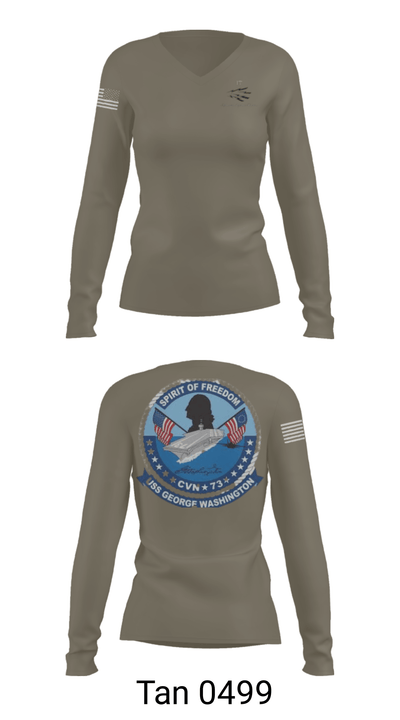 USS GEORGE WASHINGTON INFORMATION TECHNICIANS 62071140 Women's Long Sleeve V-neck Shirt - 41