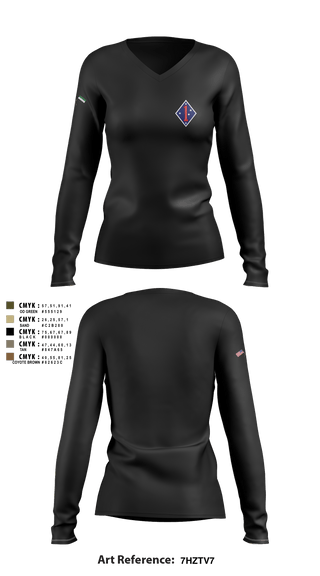 Women's Long Sleeve Vneck Shirt, , Marines, Teamtime, Team time, sublimation, custom sports apparel, team uniforms, spirit wear, spiritwear, sports uniforms, custom shirts, team store, custom team store, fundraiser sports, apparel fundraiser