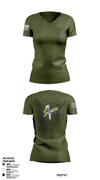 Women's Short Sleeve Vneck Shirt, Tulsa County Sheriff’s Office Special Weapons and Tactics, Police, Teamtime, Team time, sublimation, custom sports apparel, team uniforms, spirit wear, spiritwear, sports uniforms, custom shirts, team store, custom team store, fundraiser sports, apparel fundraiser