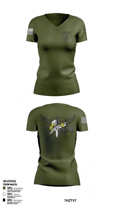 Tulsa County Sheriff’s Office Special Weapons and Tactics 64463274 Women's Short Sleeve V-neck Shirt - 1