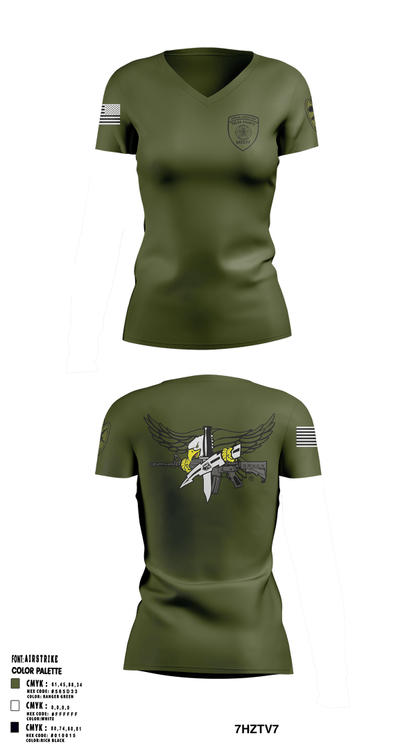 Women's Short Sleeve Vneck Shirt, Tulsa County Sheriff’s Office Special Weapons and Tactics, Police, Teamtime, Team time, sublimation, custom sports apparel, team uniforms, spirit wear, spiritwear, sports uniforms, custom shirts, team store, custom team store, fundraiser sports, apparel fundraiser