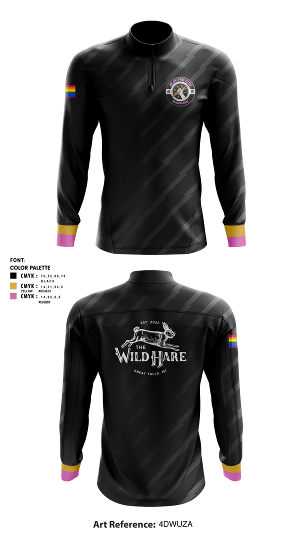 Quarter Zip Jacket, Electric city shockerz, Rugby, Teamtime, Team time, sublimation, custom sports apparel, team uniforms, spirit wear, spiritwear, sports uniforms, custom shirts, team store, custom team store, fundraiser sports, apparel fundraiser
