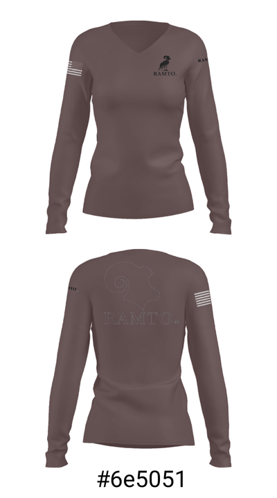 Ramtocompany 18225322 Women's Long Sleeve V-neck Shirt - 20