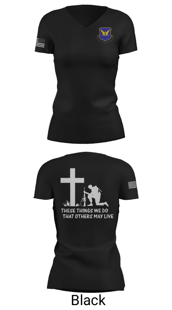 Women's Short Sleeve Vneck Shirt, , Air Force, Teamtime, Team time, sublimation, custom sports apparel, team uniforms, spirit wear, spiritwear, sports uniforms, custom shirts, team store, custom team store, fundraiser sports, apparel fundraiser