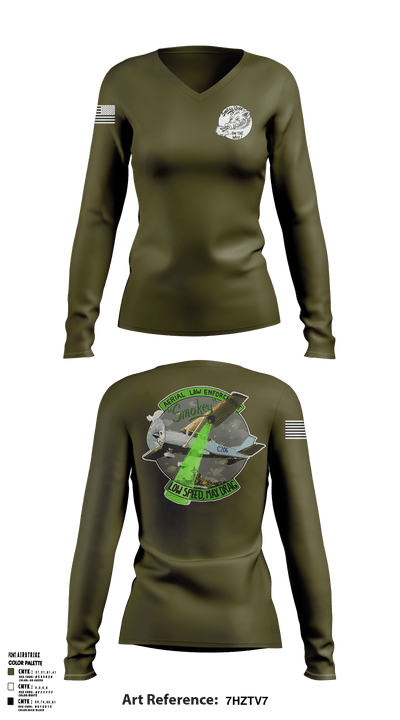 Washington State Patrol Aviation 88282662 Women's Long Sleeve V-neck Shirt - 51
