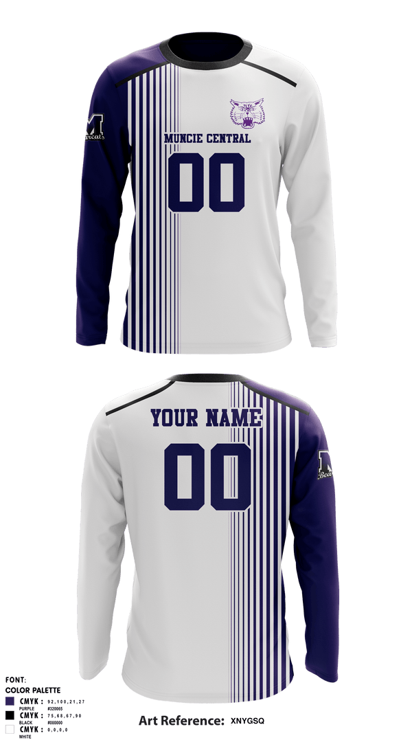 Long Sleeve Performance Shirt, Muncie Central High School Volleyball, Men's Volleyball, Teamtime, Team time, sublimation, custom sports apparel, team uniforms, spirit wear, spiritwear, sports uniforms, custom shirts, team store, custom team store, fundraiser sports, apparel fundraiser