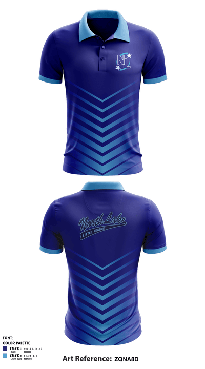 North Lake Little League 43876965 Short Sleeve Performance Polo - 1