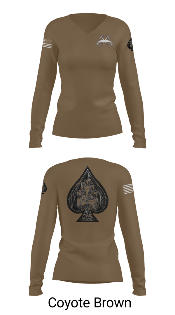 Women's Long Sleeve Vneck Shirt, , Army, Teamtime, Team time, sublimation, custom sports apparel, team uniforms, spirit wear, spiritwear, sports uniforms, custom shirts, team store, custom team store, fundraiser sports, apparel fundraiser