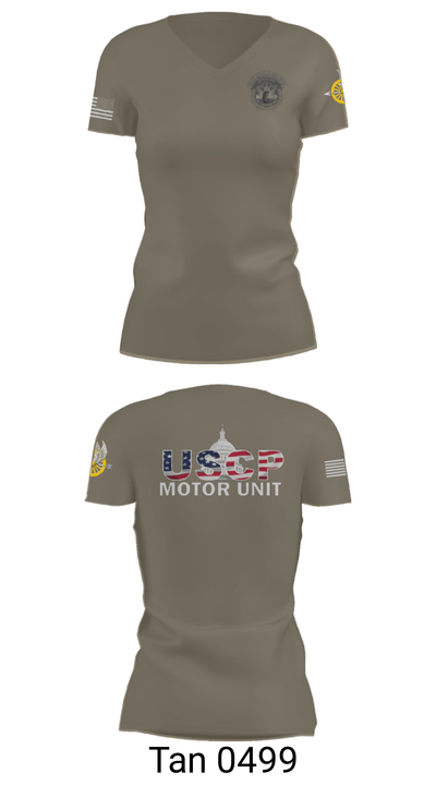 USCP Motor Unit 10127090 Women's Short Sleeve V-neck Shirt - 36
