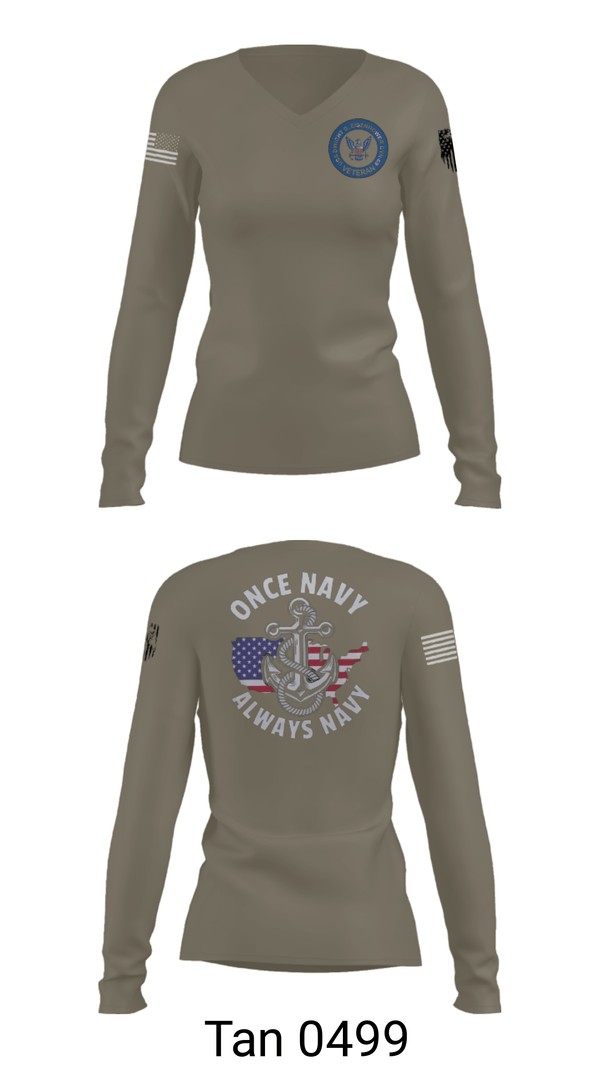 Women's Long Sleeve Vneck Shirt, , Navy, Teamtime, Team time, sublimation, custom sports apparel, team uniforms, spirit wear, spiritwear, sports uniforms, custom shirts, team store, custom team store, fundraiser sports, apparel fundraiser