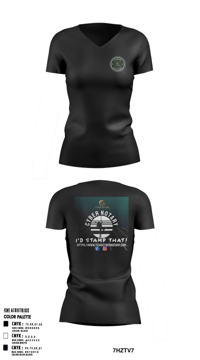 Cyber NotaryCyber Notary 34511159 Women's Short Sleeve V-neck Shirt - 1