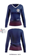 Colonials Track and Field 57472743 Women's Long Sleeve V-neck Shirt - 2
