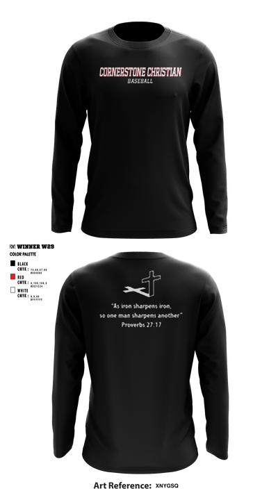 Cornerstone Christian School 7784848 Long Sleeve Performance Shirt - 3