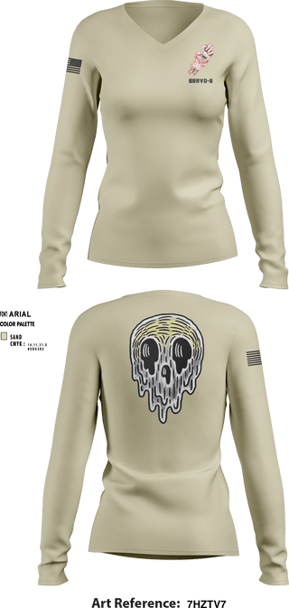 Women's Long Sleeve Vneck Shirt, , Marines, Teamtime, Team time, sublimation, custom sports apparel, team uniforms, spirit wear, spiritwear, sports uniforms, custom shirts, team store, custom team store, fundraiser sports, apparel fundraiser