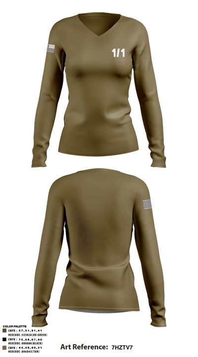 Hades 3421841 Women's Long Sleeve V-neck Shirt - 144
