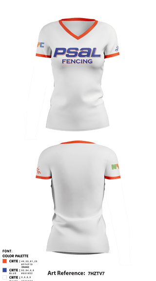 Women's Short Sleeve Vneck Shirt, PSAL Fencing, Spirit Store, Teamtime, Team time, sublimation, custom sports apparel, team uniforms, spirit wear, spiritwear, sports uniforms, custom shirts, team store, custom team store, fundraiser sports, apparel fundraiser