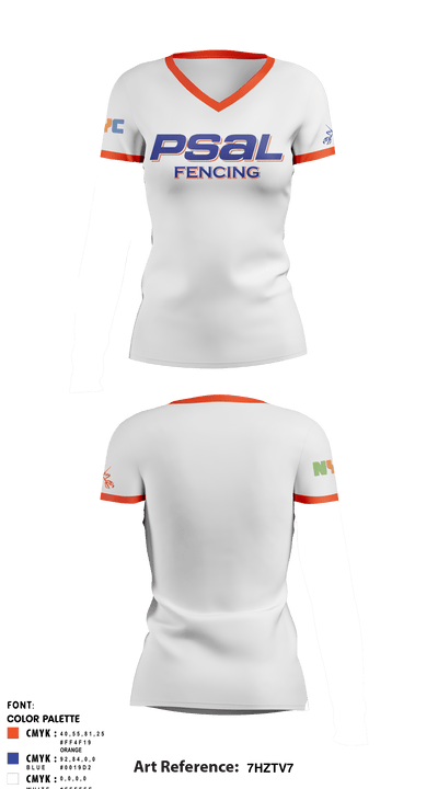 PSAL Fencing 21954605 Women's Short Sleeve V-neck Shirt - 4