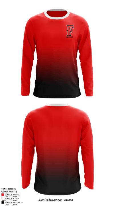 Frontier Senior High School Wrestling 68856248 Long Sleeve Rash Guard Shirt - 2