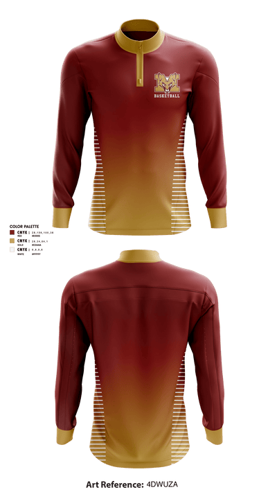 Marion High School Basketball 61847895 Quarter Zip Jacket - 1