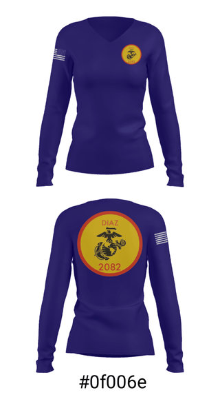 Women's Long Sleeve Vneck Shirt, , Marines, Teamtime, Team time, sublimation, custom sports apparel, team uniforms, spirit wear, spiritwear, sports uniforms, custom shirts, team store, custom team store, fundraiser sports, apparel fundraiser