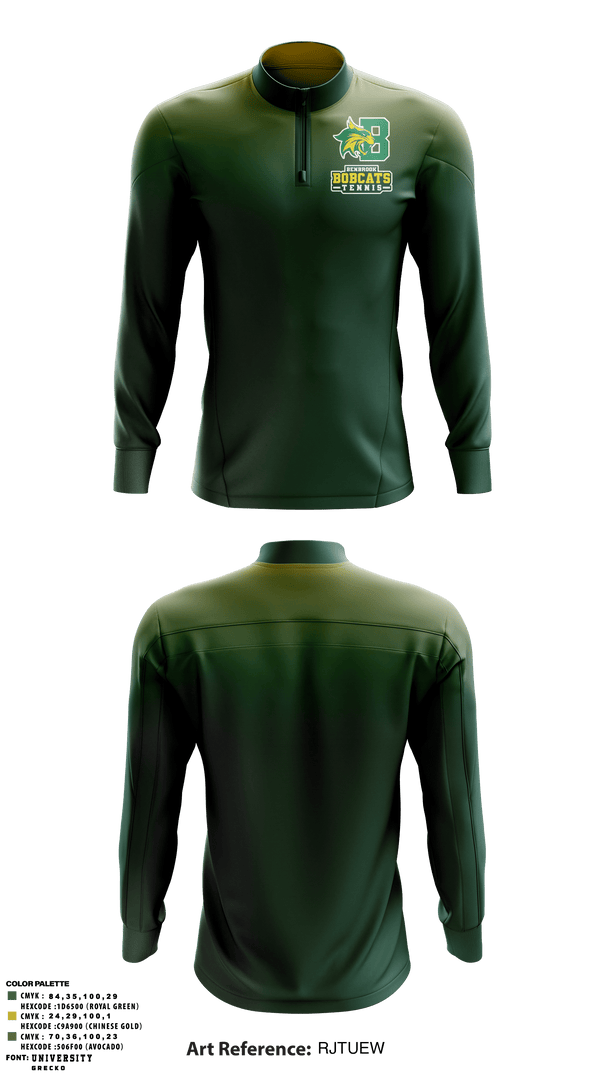 Quarter Zip Jacket, Bobcat Tennis, Tennis, Teamtime, Team time, sublimation, custom sports apparel, team uniforms, spirit wear, spiritwear, sports uniforms, custom shirts, team store, custom team store, fundraiser sports, apparel fundraiser