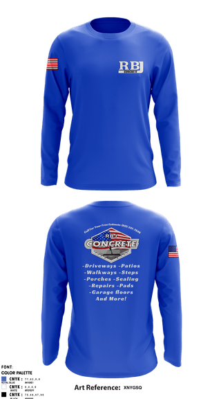 Long Sleeve Performance Shirt, RBJ Concrete, , Teamtime, Team time, sublimation, custom sports apparel, team uniforms, spirit wear, spiritwear, sports uniforms, custom shirts, team store, custom team store, fundraiser sports, apparel fundraiser