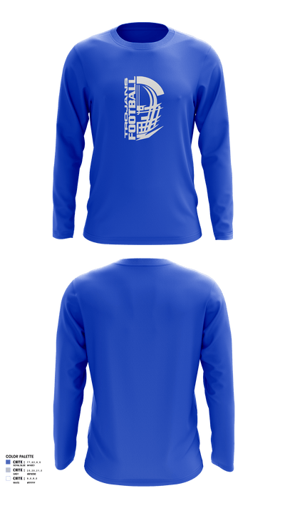 Orland Jr Trojans Football 79293862 Long Sleeve Performance Shirt - 6