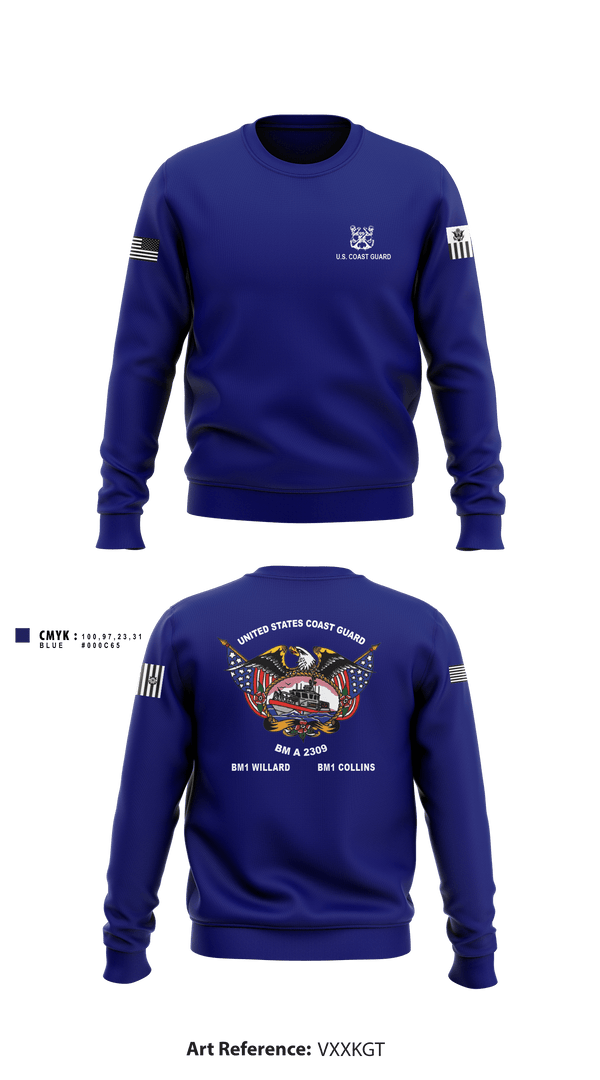 Crew Neck Sweatshirt, , Coast Guard, Teamtime, Team time, sublimation, custom sports apparel, team uniforms, spirit wear, spiritwear, sports uniforms, custom shirts, team store, custom team store, fundraiser sports, apparel fundraiser