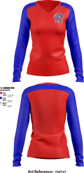 Richland High School Cheer 42804230 Women's Long Sleeve V-neck Shirt - 1