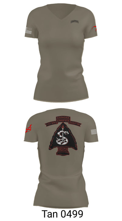 1/503 Snipers 39758046 Women's Short Sleeve V-neck Shirt - 23