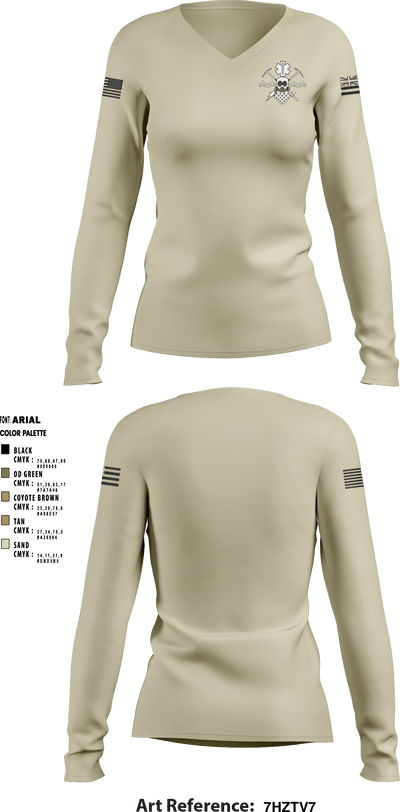 HING CERFP 10975890 Women's Long Sleeve V-neck Shirt - 5