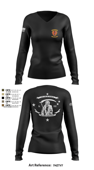 Women's Long Sleeve Vneck Shirt, , Marines, Teamtime, Team time, sublimation, custom sports apparel, team uniforms, spirit wear, spiritwear, sports uniforms, custom shirts, team store, custom team store, fundraiser sports, apparel fundraiser