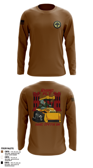 Long Sleeve Performance Shirt, HHC 1-114 Infantry Brigade, , Teamtime, Team time, sublimation, custom sports apparel, team uniforms, spirit wear, spiritwear, sports uniforms, custom shirts, team store, custom team store, fundraiser sports, apparel fundraiser