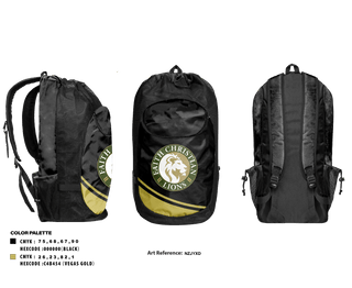 Gear Bag, Faith Christian School Track and Field, Track & Field, Teamtime, Team time, sublimation, custom sports apparel, team uniforms, spirit wear, spiritwear, sports uniforms, custom shirts, team store, custom team store, fundraiser sports, apparel fundraiser