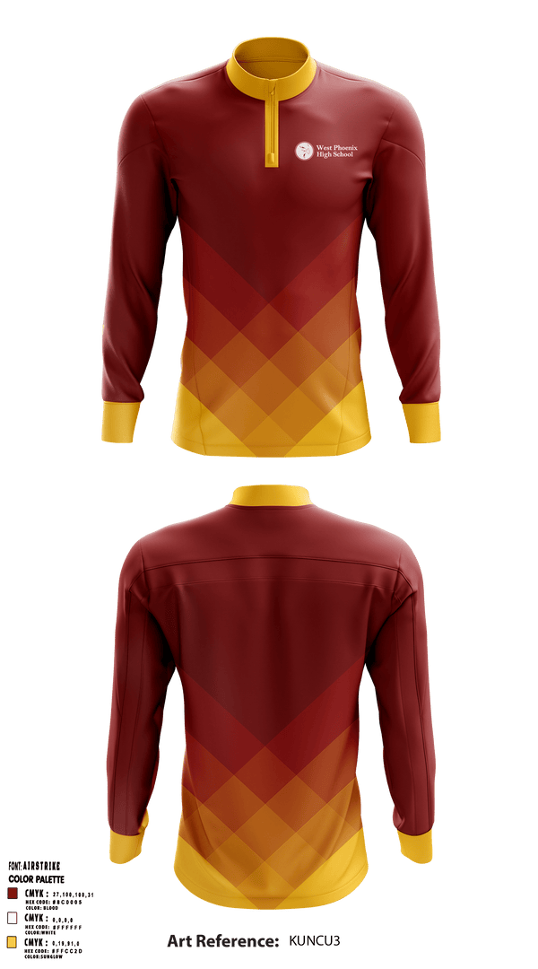 Quarter Zip Jacket, West Phoenix High School, Spirit Store, Teamtime, Team time, sublimation, custom sports apparel, team uniforms, spirit wear, spiritwear, sports uniforms, custom shirts, team store, custom team store, fundraiser sports, apparel fundraiser