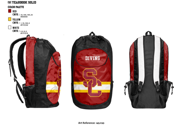 Gear Bag, University Of Southern California Diving, Spirit Store, Teamtime, Team time, sublimation, custom sports apparel, team uniforms, spirit wear, spiritwear, sports uniforms, custom shirts, team store, custom team store, fundraiser sports, apparel fundraiser