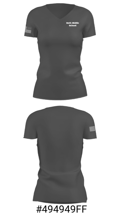 Bath Middle School 64312928 Women's Short Sleeve V-neck Shirt - 18