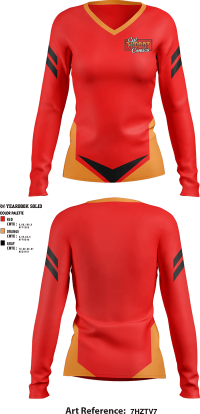 Cut Throat Comics 50053491 Women's Long Sleeve V-neck Shirt - 1
