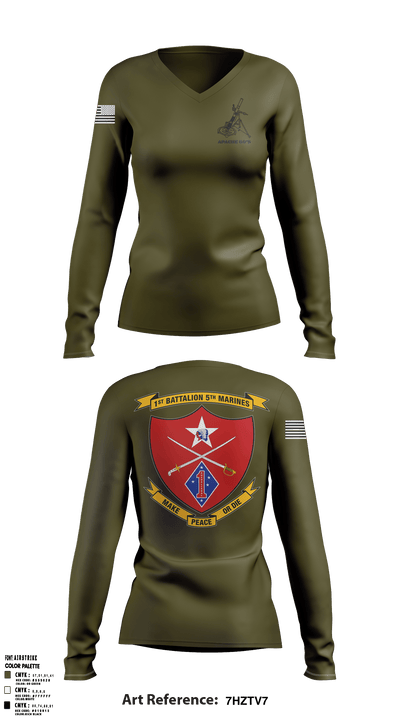 1/5 Apache 60’s 44097670 Women's Long Sleeve V-neck Shirt - 55