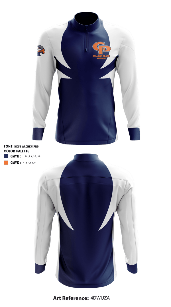 Quarter Zip Jacket, College Place Wrestling, Wrestling, Teamtime, Team time, sublimation, custom sports apparel, team uniforms, spirit wear, spiritwear, sports uniforms, custom shirts, team store, custom team store, fundraiser sports, apparel fundraiser
